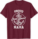 Proud Coast Guard Mama USCG Coastie Family Matching T-Shirt - T-Shirt | Maroon