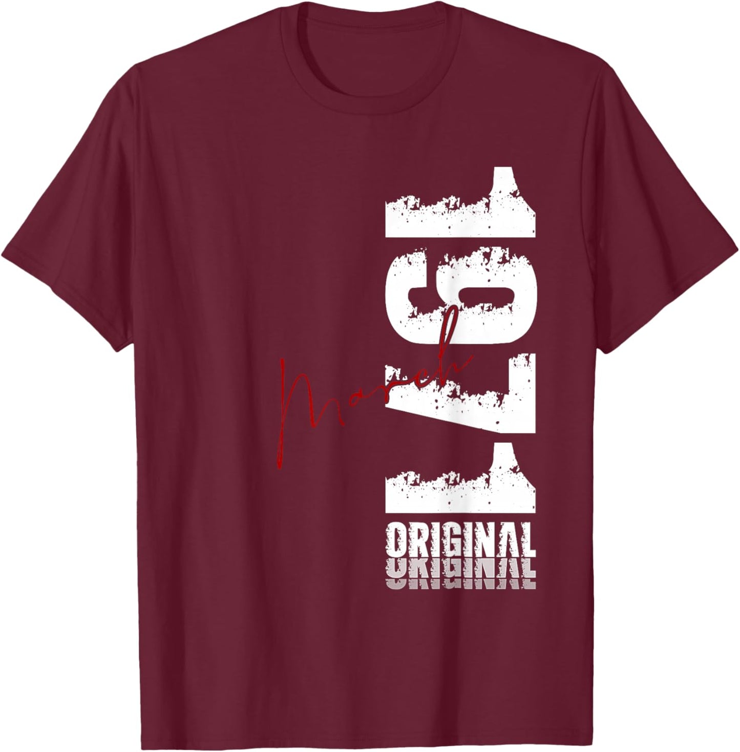 55th Birthday Gift Men Women Vintage March 1971 T-Shirt - T-Shirt | Maroon