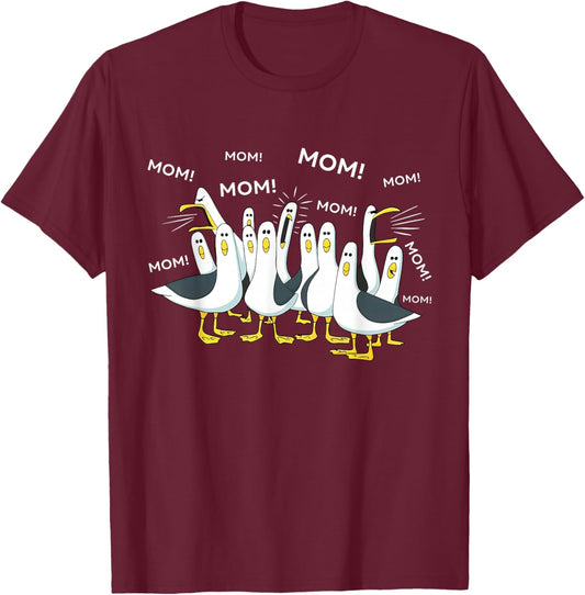Funny mom Shirt Humor Gifts for Mothers Day Mom Mom Seagull T-Shirt - T-Shirt | Maroon