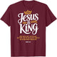 Jesus is King John 14:6 Christian God Religious Bible Verse T-Shirt - T-Shirt | Maroon
