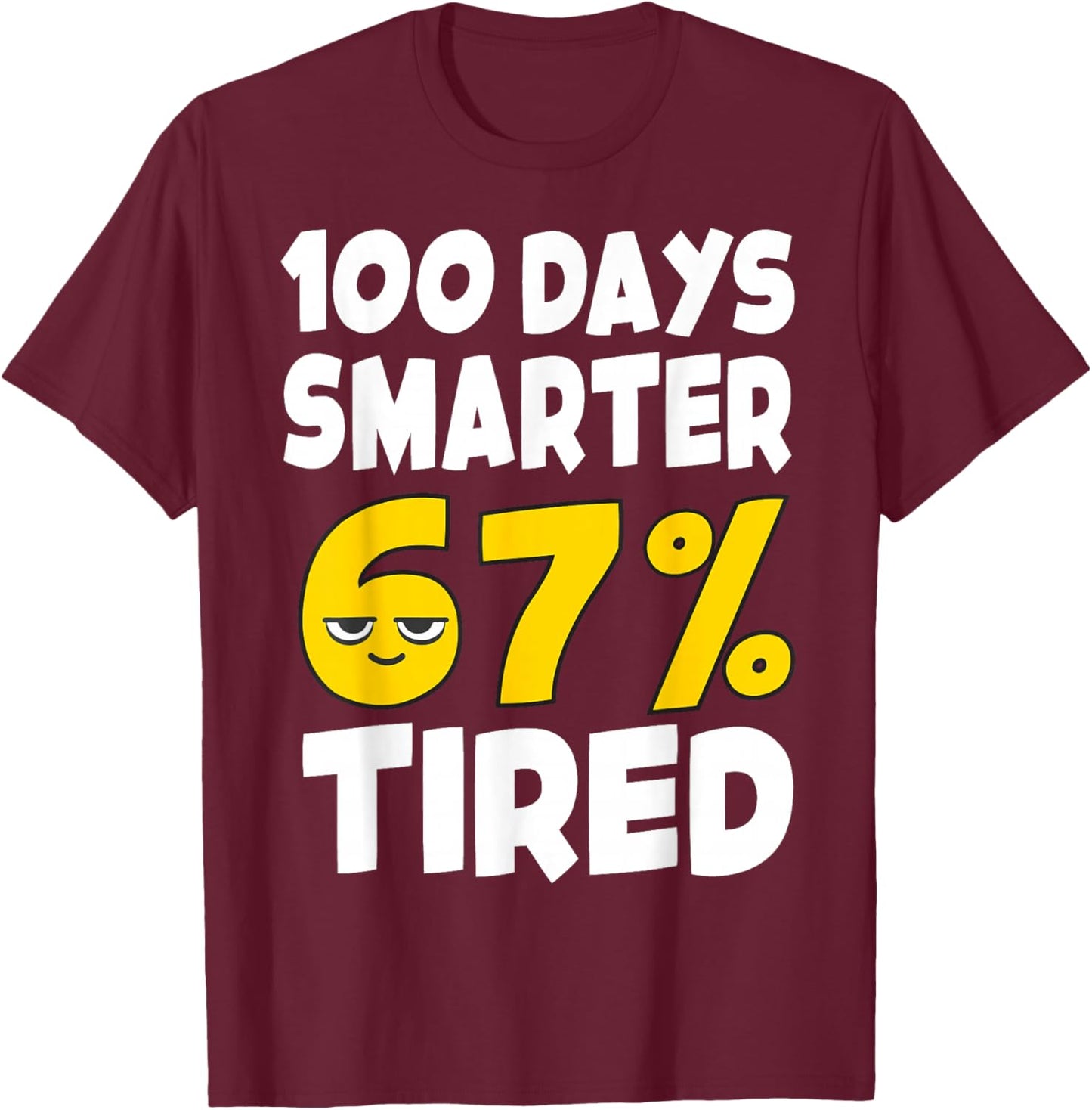 100th Day of School Shirt Kids 67 Boys 6-7 100 Days Smarter T-Shirt - T-Shirt | Maroon