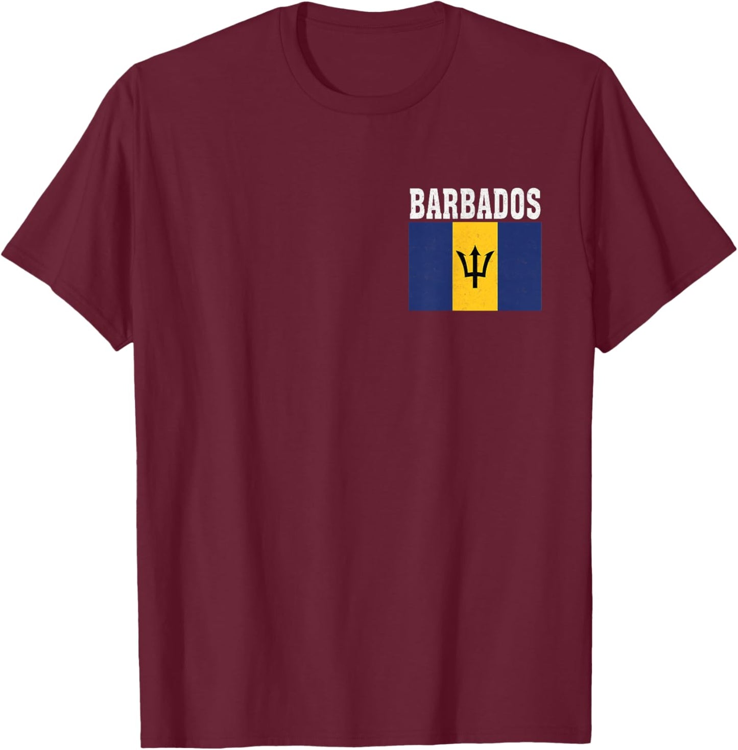 Barbados Flag Patriotic National Roots Souvenir T-Shirt - T-Shirt | Maroon