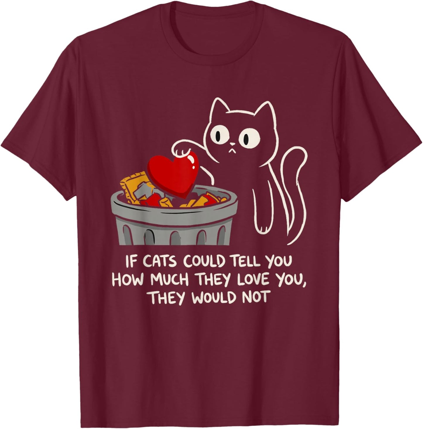 Cat Mom Cat Dad Feline Funny St. Valentine's Day T-Shirt - T-Shirt | Maroon