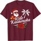 Mele Kalikimaka Hawaiian Christmas Santa Hat Hawaii T-Shirt - T-Shirt | Maroon