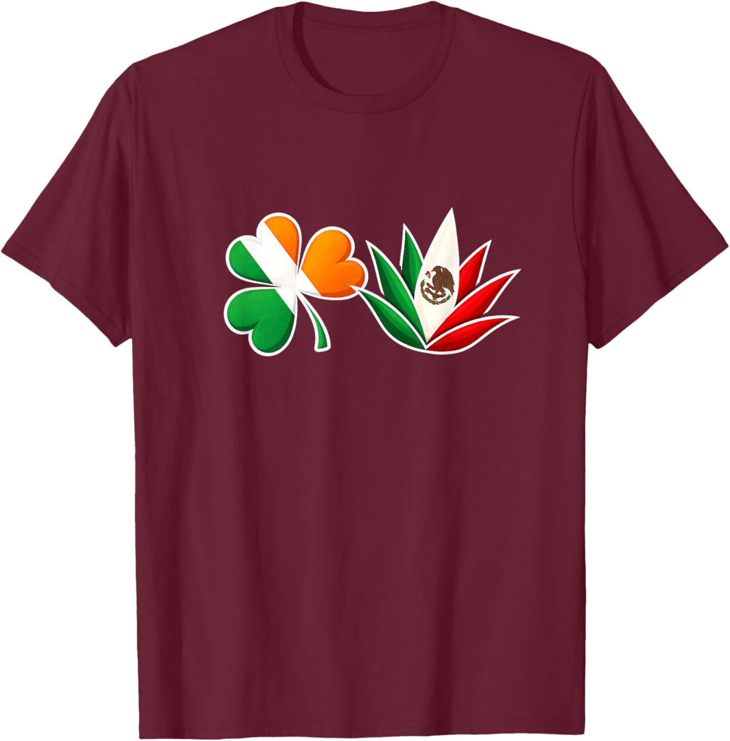 Half Irish Half Mexican Matching Family St Patricks Day T-Shirt - T-Shirt | Maroon
