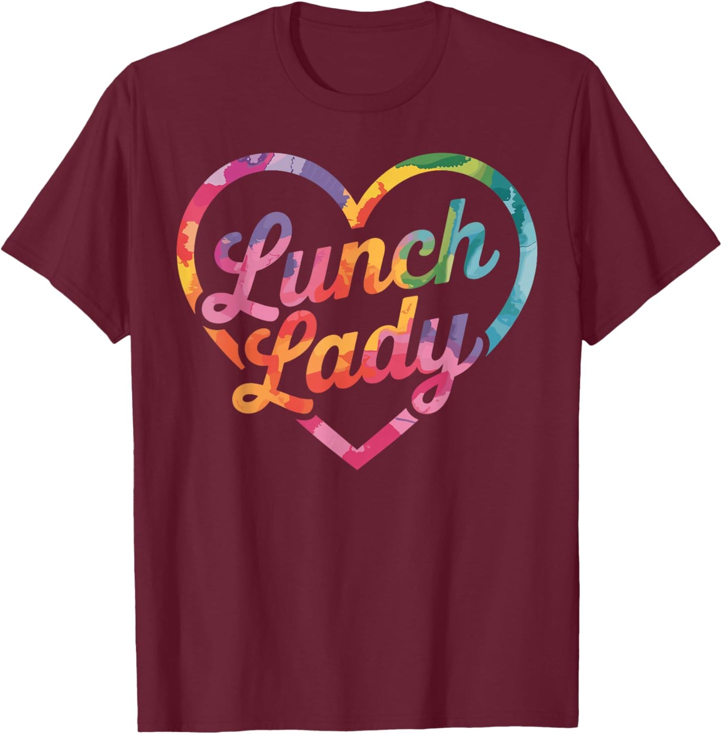 Lunch Lady Heart Cafeteria Worker T-Shirt - T-Shirt | Maroon