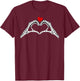 Valentine Skeleton Hand Heart Men Custume Funny Valentine's T-Shirt - T-Shirt | Maroon