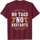 Teacher Line Dancing No Tags No Restarts T-Shirt - T-Shirt | Maroon