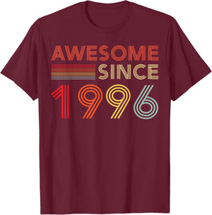 30 Birthday Decorations Men 30yr Awesome 1996 30th Birthday T-Shirt - T-Shirt | Maroon