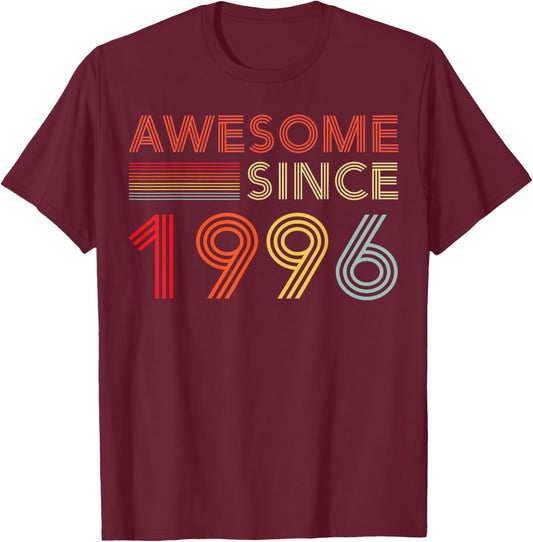 30 Birthday Decorations Men 30yr Awesome 1996 30th Birthday T-Shirt - T-Shirt | Maroon
