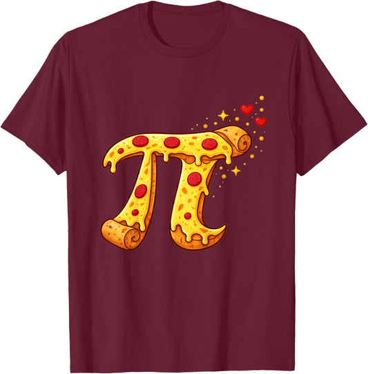 Pi Day Kids Pizza Pi Funny Math Food 3.14 Students Pi Day T-Shirt - T-Shirt | Maroon