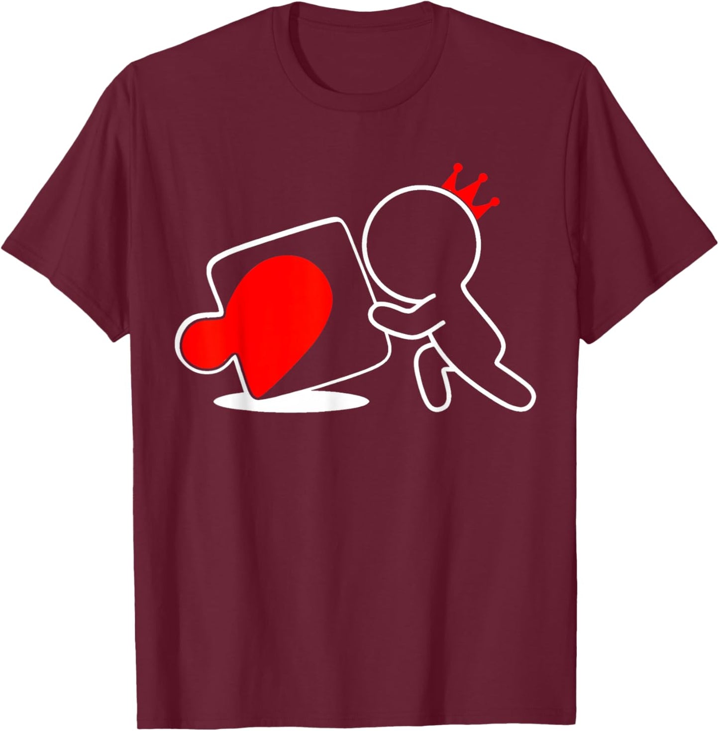 Missing Piece Heart Puzzle Couple Matching Valentine's Day T-Shirt - T-Shirt | Maroon