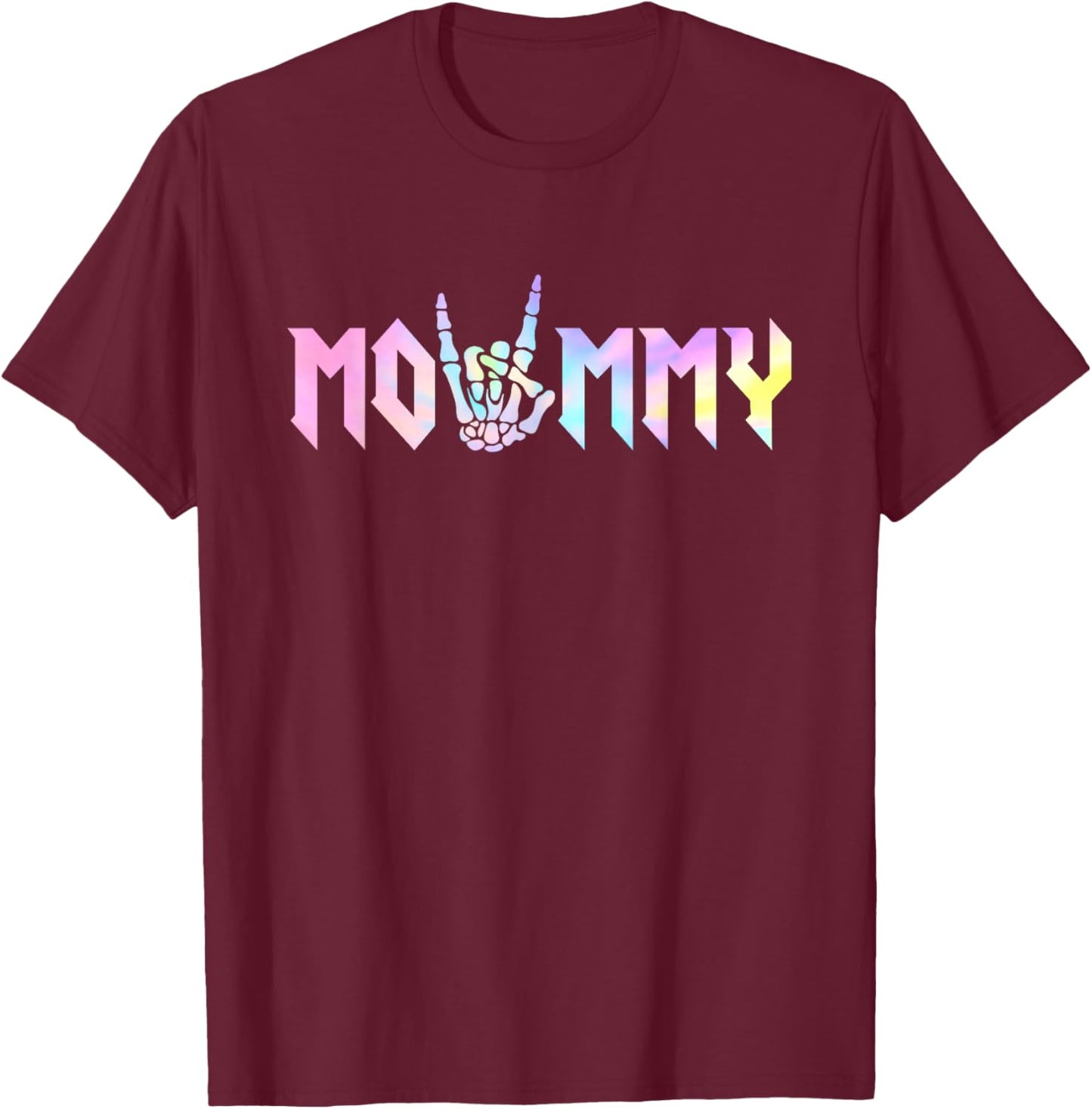 Mommy of The Bad Two The Bone Birthday Matching Tie Dye T-Shirt - T-Shirt | Maroon