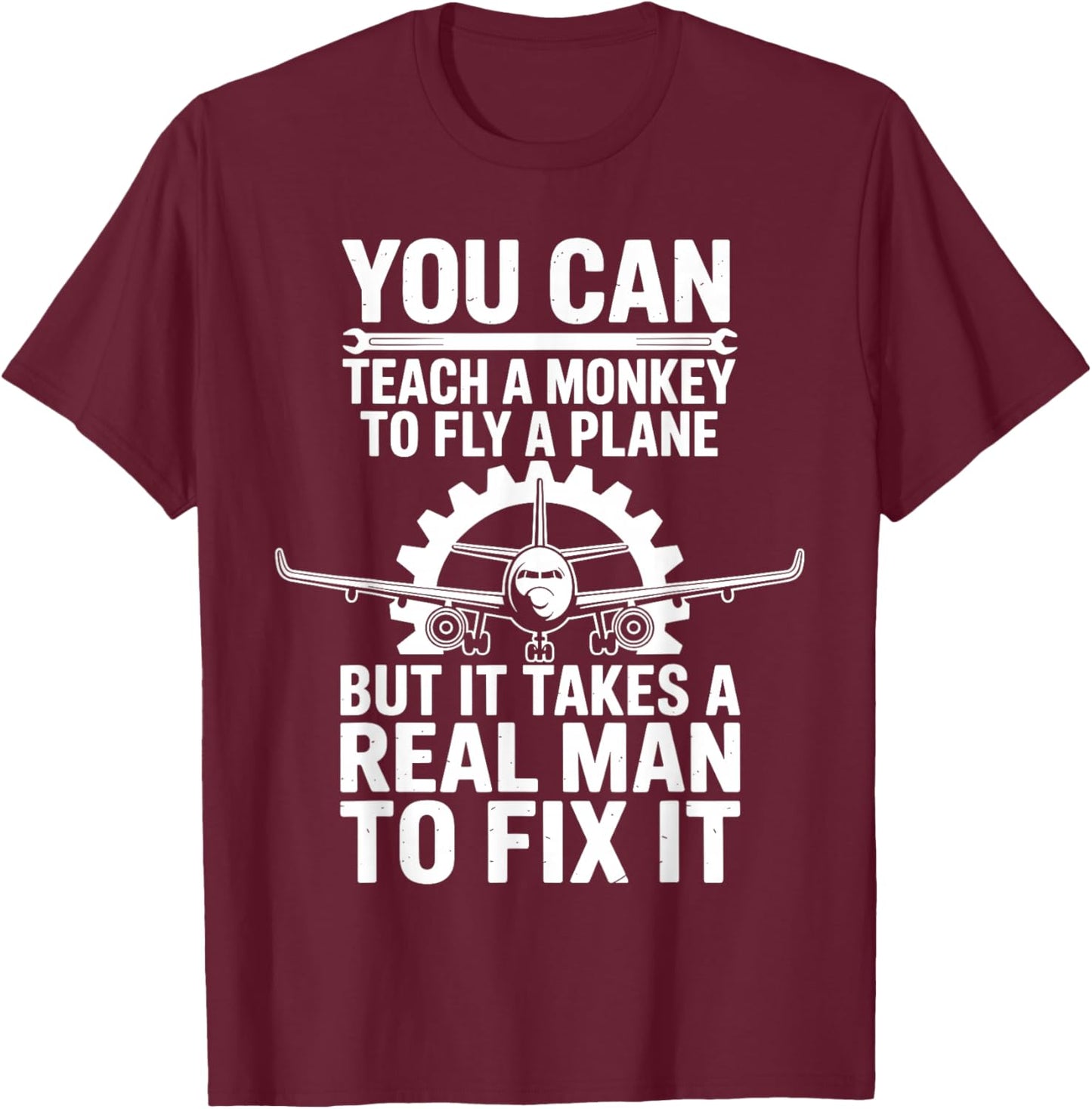 Funny Aircraft Mechanic Art Boys Aircraft Technician T-Shirt - T-Shirt | Maroon