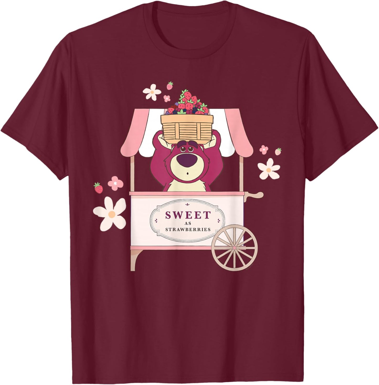 Disney & Pixar's Toy Story Lotso Sweet as Strawberries Cute T-Shirt - T-Shirt | Maroon