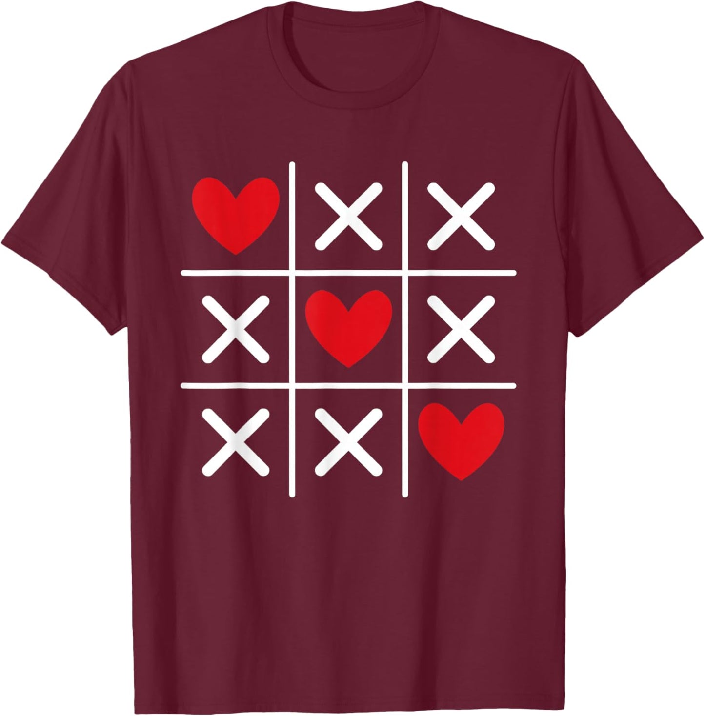 Cute Heart Valentines Day Graphic Love Hearts Boys Girls T-Shirt - T-Shirt | Maroon