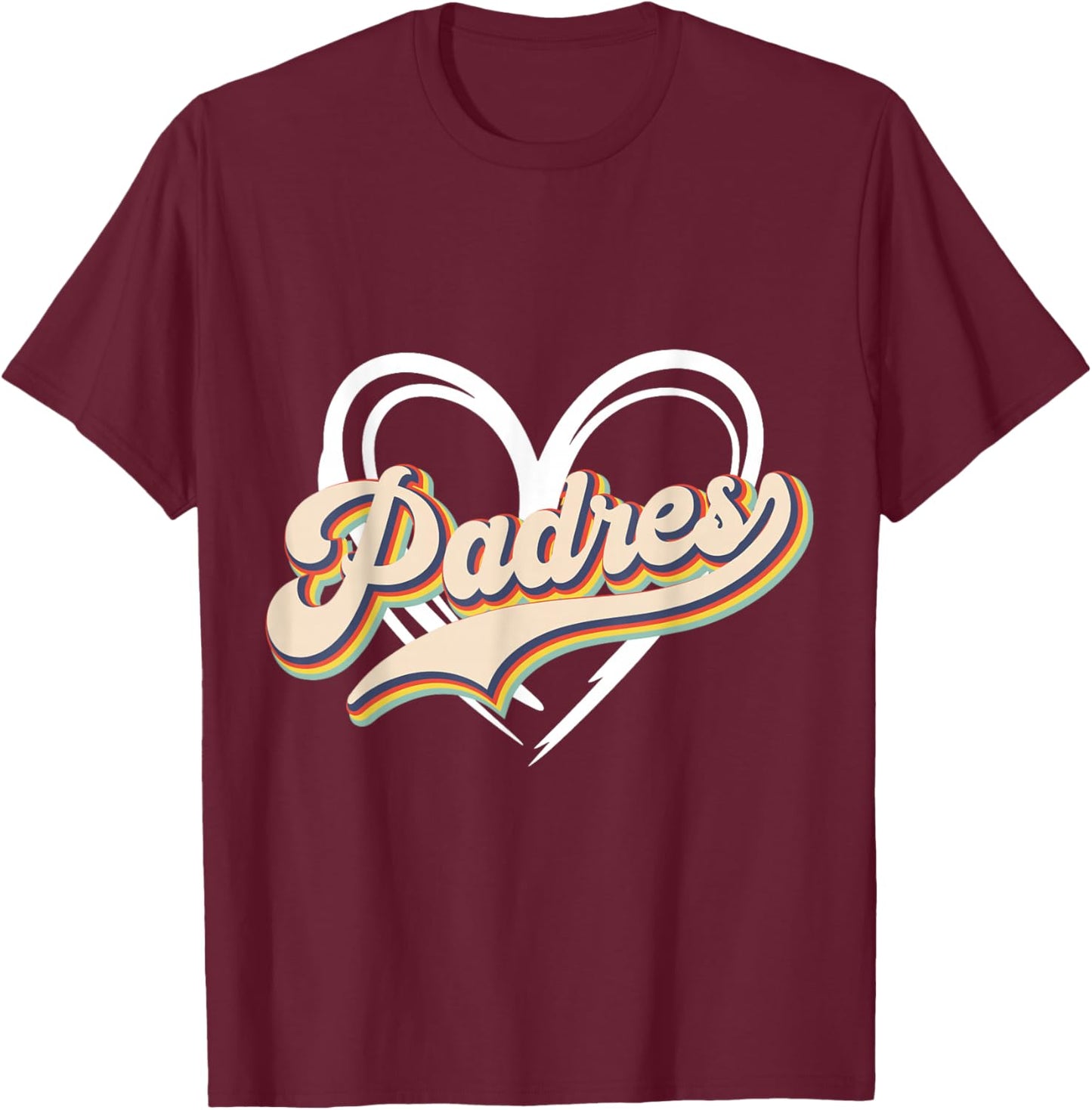 Vintage Padres First Name Padres Personalized Name Groovy T-Shirt - T-Shirt | Maroon
