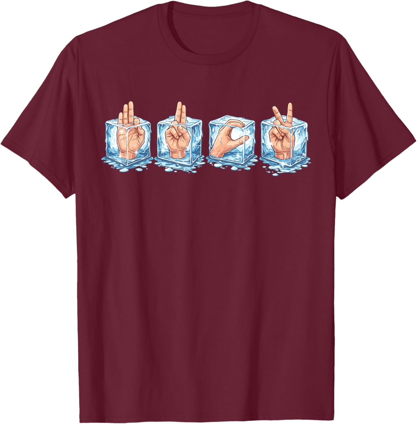 ASL I-C-E Sign Language Immigration Reform Peace Sign T-Shirt - T-Shirt | Maroon