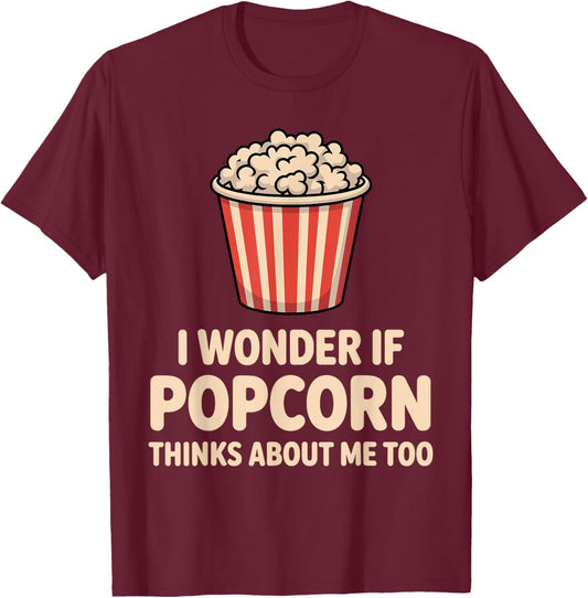 Funny Popcorn Themed Women Adults Kids Popcorn Lover T-Shirt - T-Shirt | Maroon