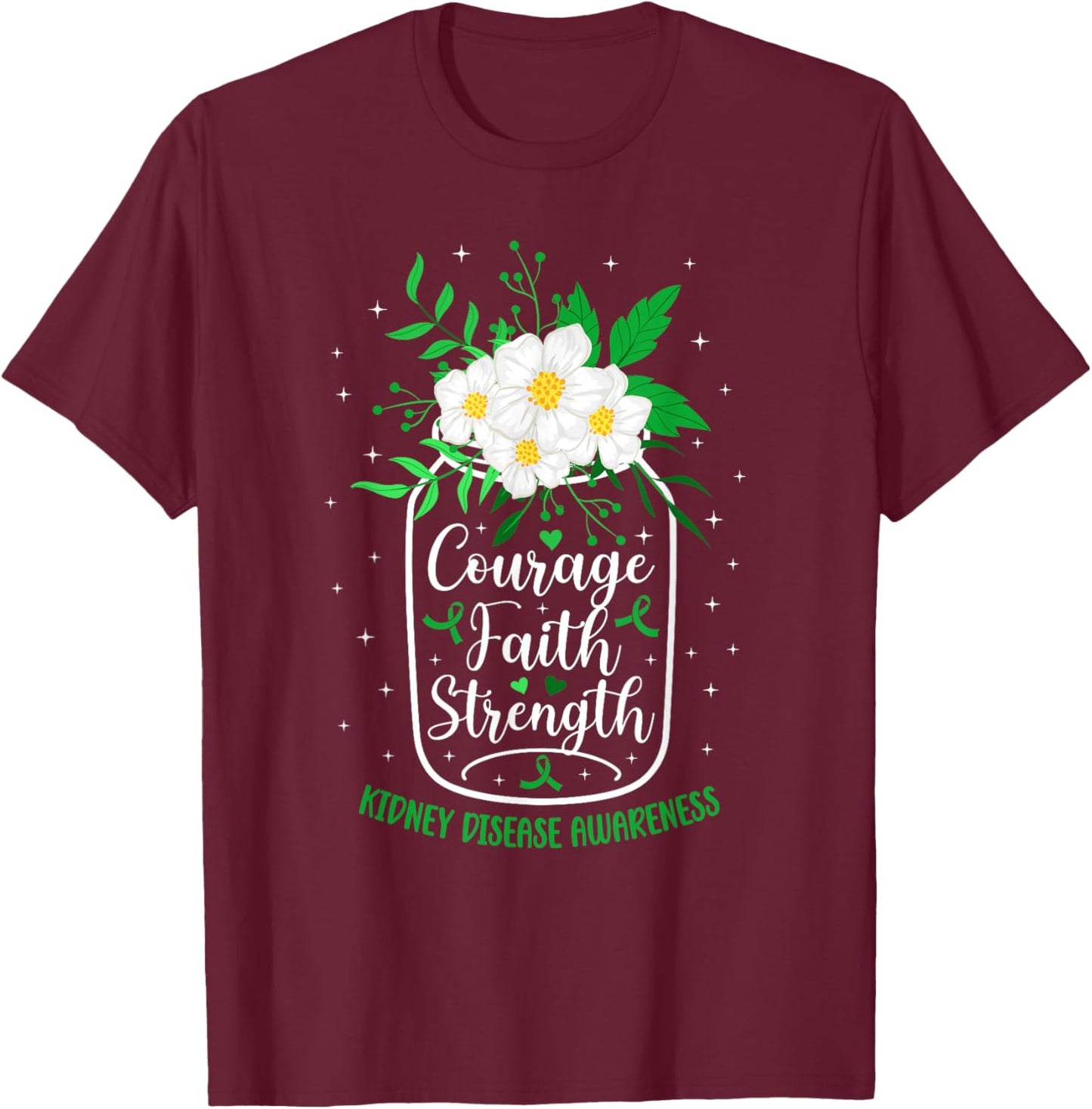 Kidney Disease Awareness Kidney Disease Survivor T-Shirt - T-Shirt | Maroon