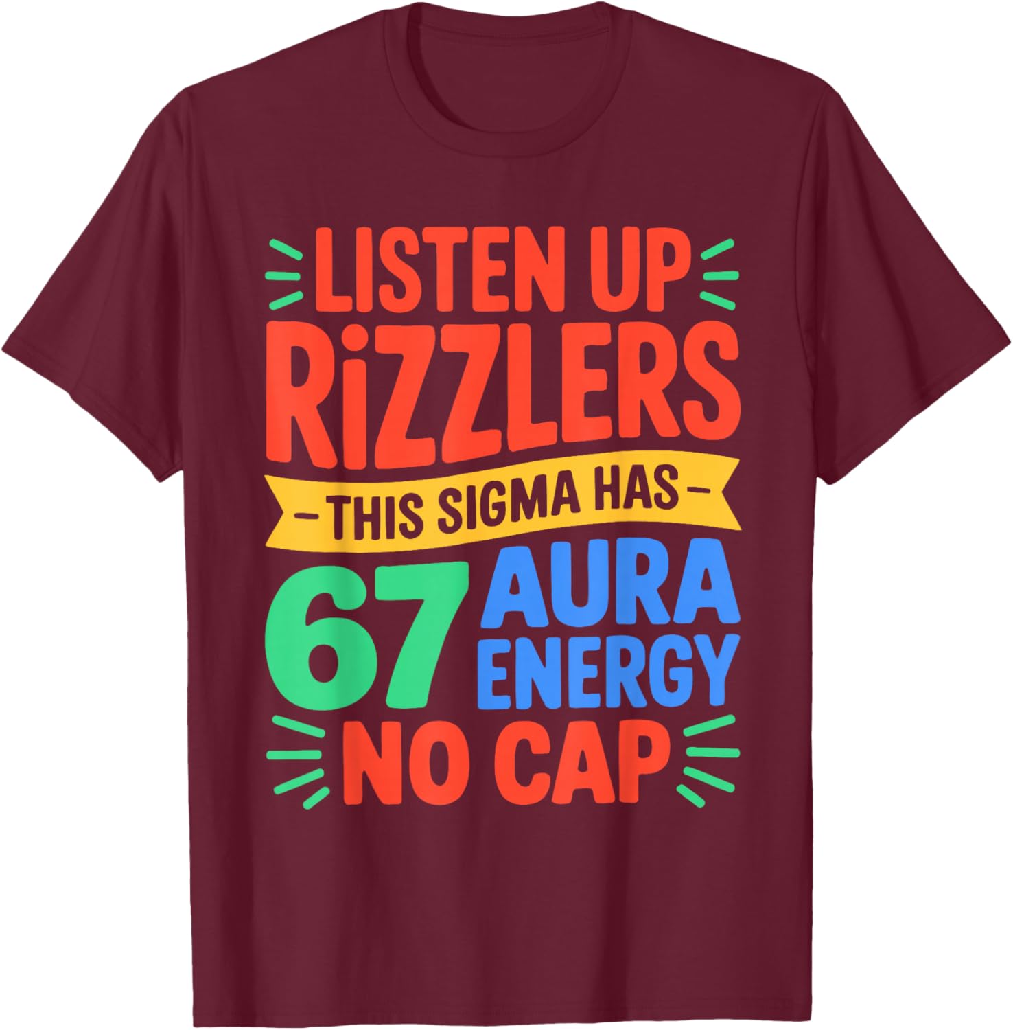 67 Meme Trendy Funny Six Seven Gen Alpha Z Boys Teens Kids T-Shirt - T-Shirt | Maroon