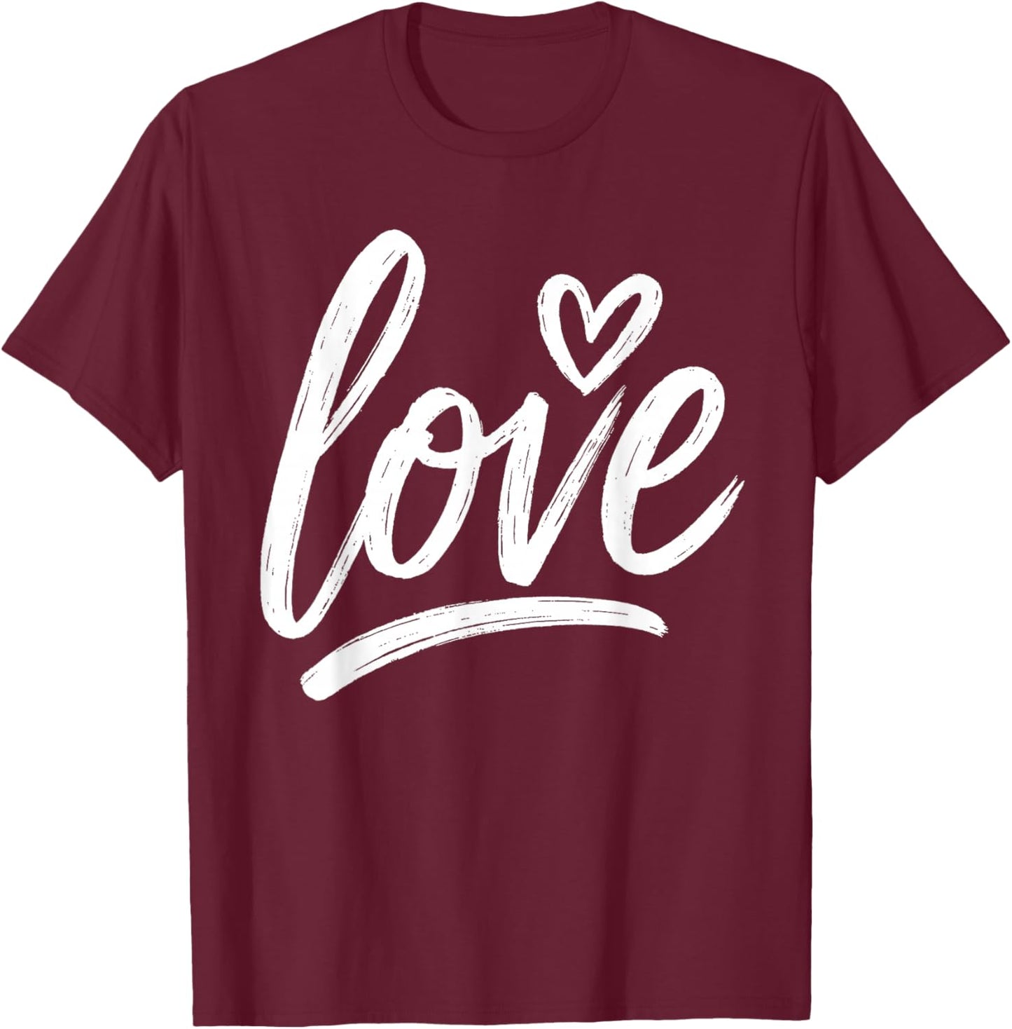 Love Heart Funny Valentines Day Men Women Teen Girl Boy Kids T-Shirt - T-Shirt | Maroon