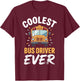 Cool School Bus Driver Appreciation Bus T-Shirt - T-Shirt | Maroon
