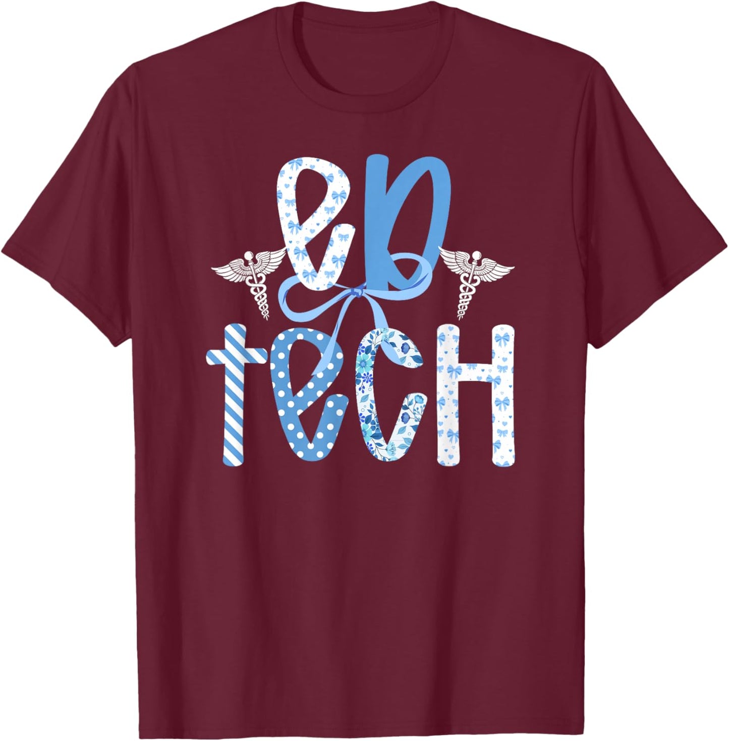 ED Tech Coquette ED Technician Emergency Department Tech T-Shirt - T-Shirt | Maroon
