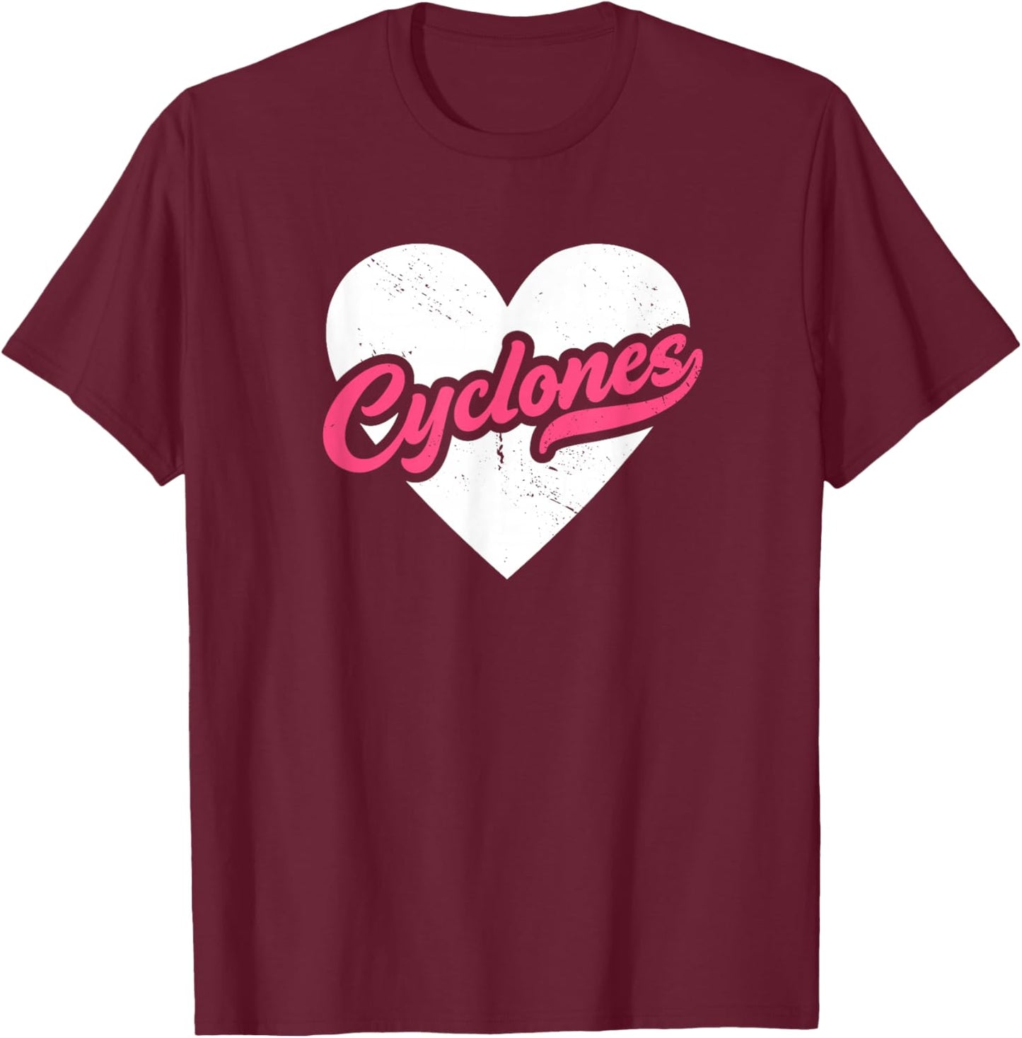 Vintage Cyclones School Spirit Go Cyclones Love T-Shirt - T-Shirt | Maroon