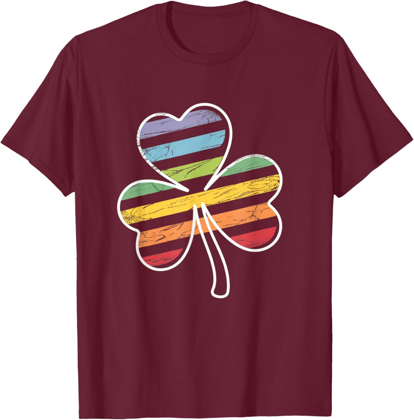 St Patrick's Day Parade Gay Pride Shamrock Pride Flag LGBTQ T-Shirt - T-Shirt | Maroon