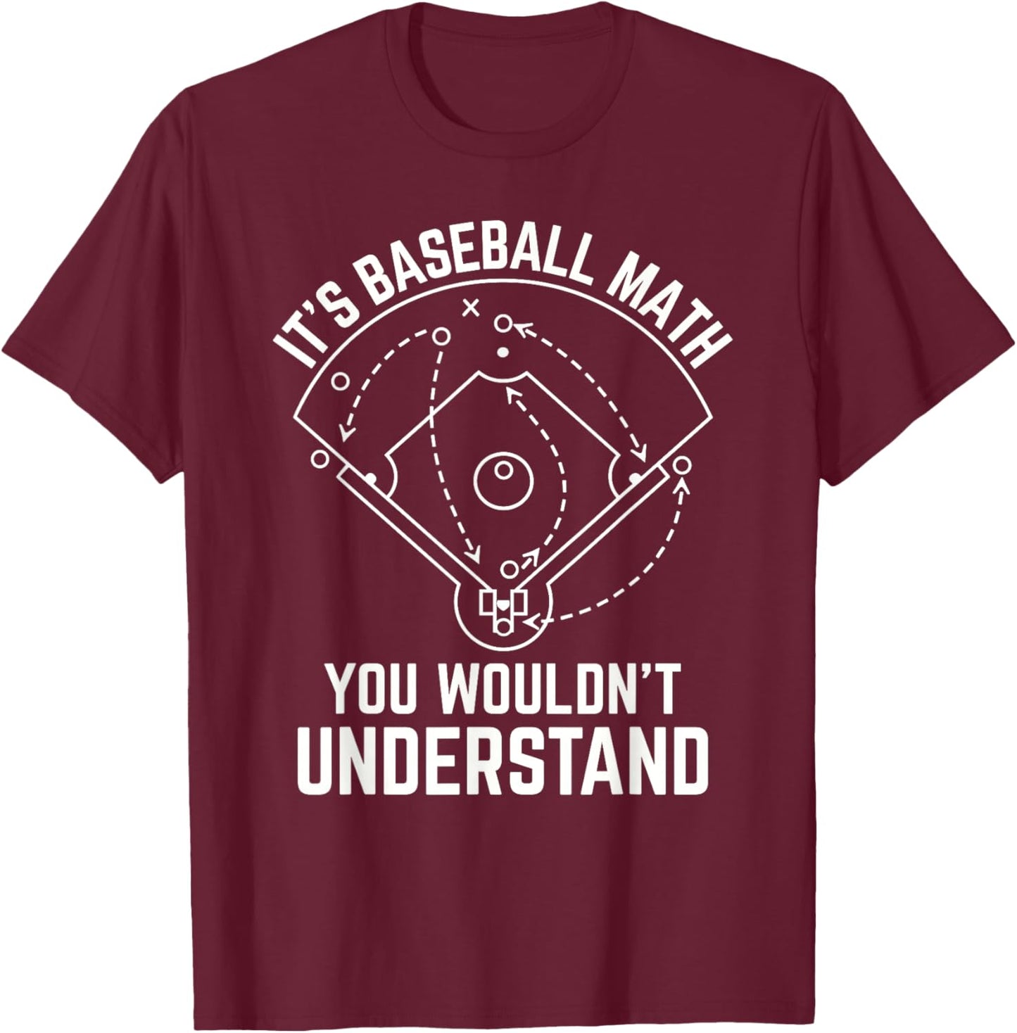 It's a Baseball Thing Funny Baseball Math Double Play Game T-Shirt - T-Shirt | Maroon