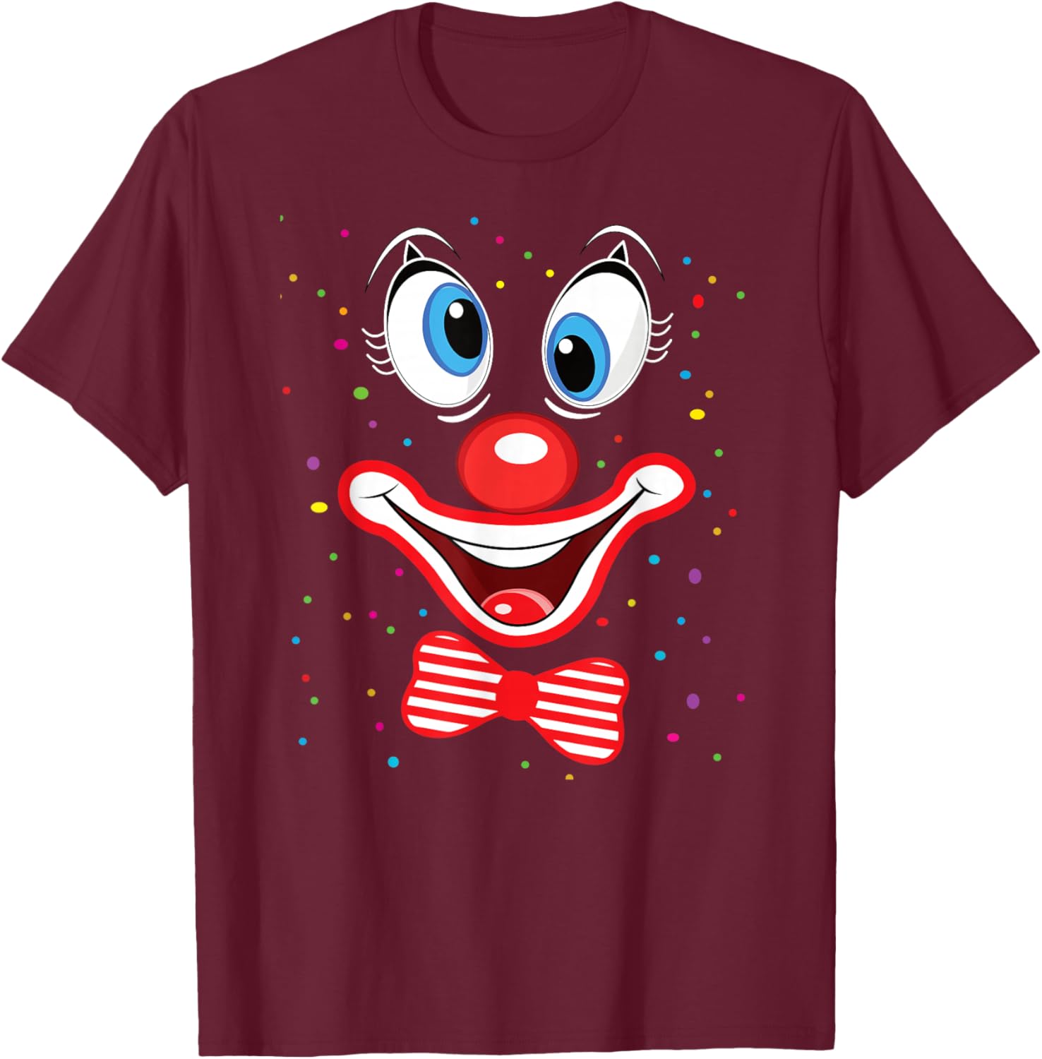 Carnival Clown Face Circus Costume Kids Men Women Carnivals T-Shirt - T-Shirt | Maroon
