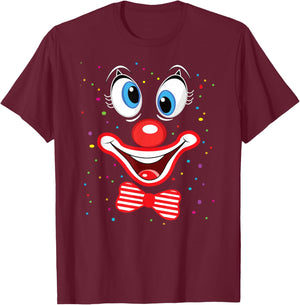 Carnival Clown Face Circus Costume Kids Men Women Carnivals T-Shirt - T-Shirt | Maroon