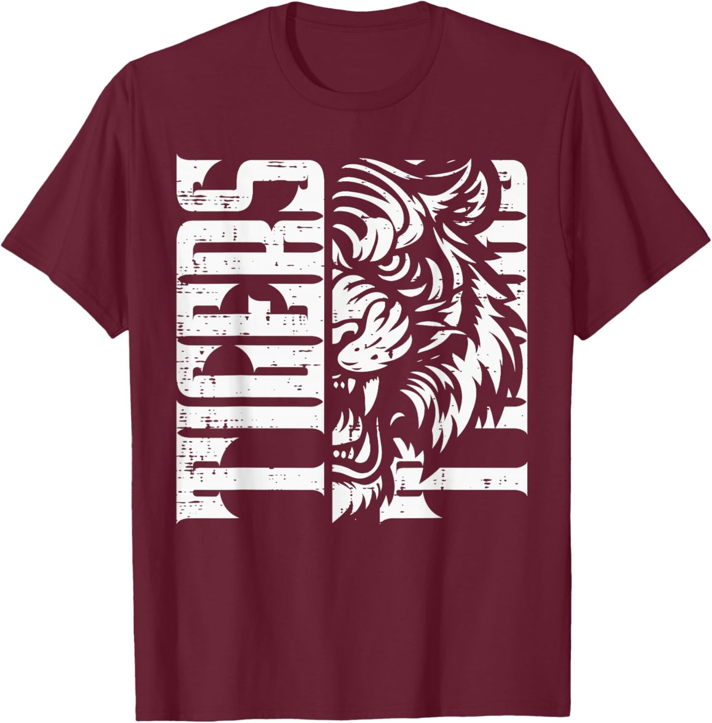 Tiger Women Kids Boys Girls Youth Men Teen T-Shirt - T-Shirt | Maroon