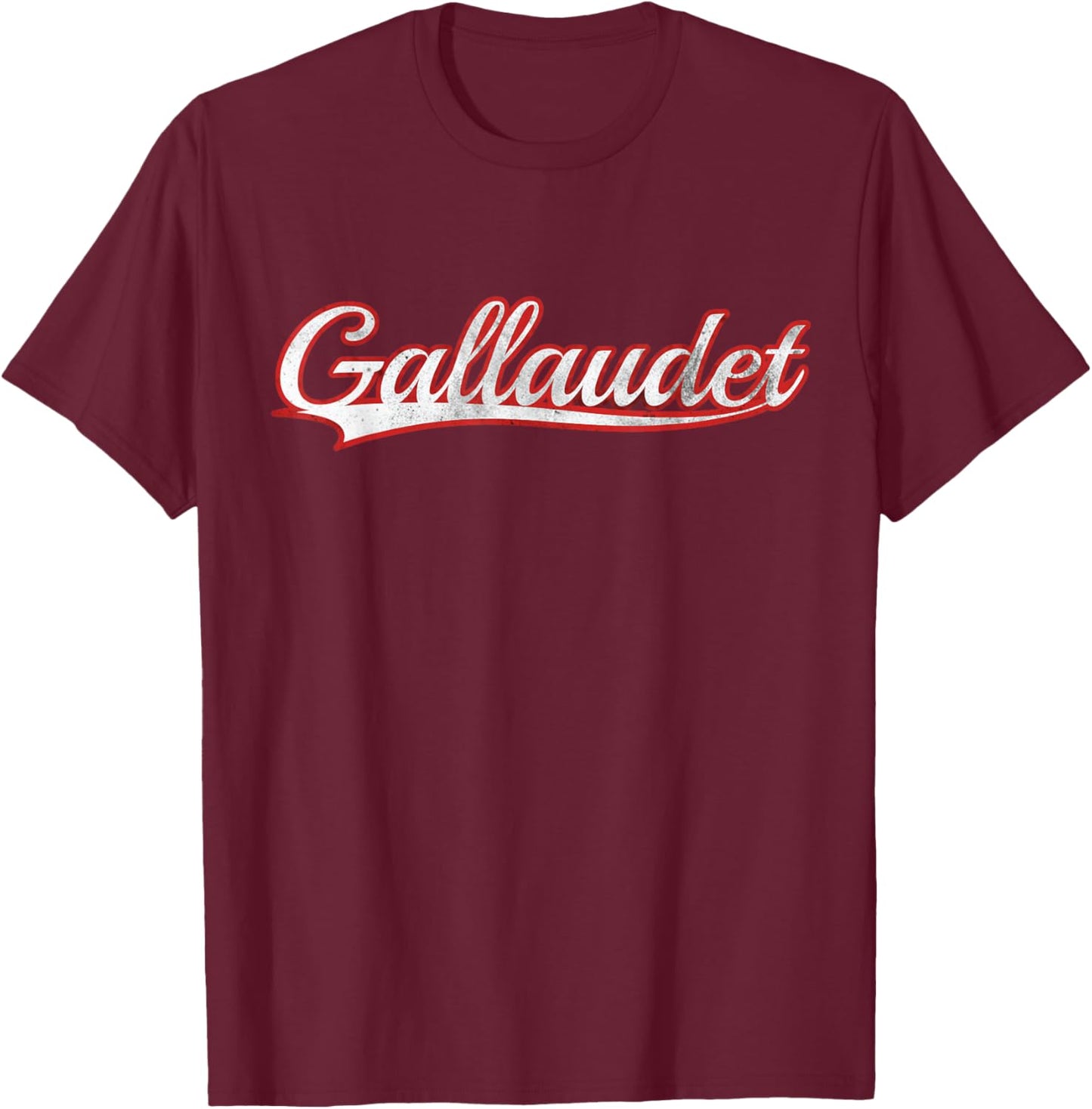 Gallaudet Deaf Culture American Sign Vintage Varsity T-Shirt - T-Shirt | Maroon