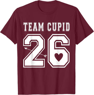 2026 Team Cupid Valentines Day Sports Jersey Style T-Shirt - T-Shirt | Maroon