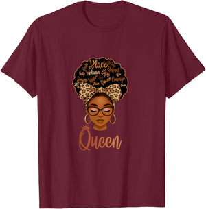 Afro Woman Melanin Queen African American Black History T-Shirt - T-Shirt | Maroon