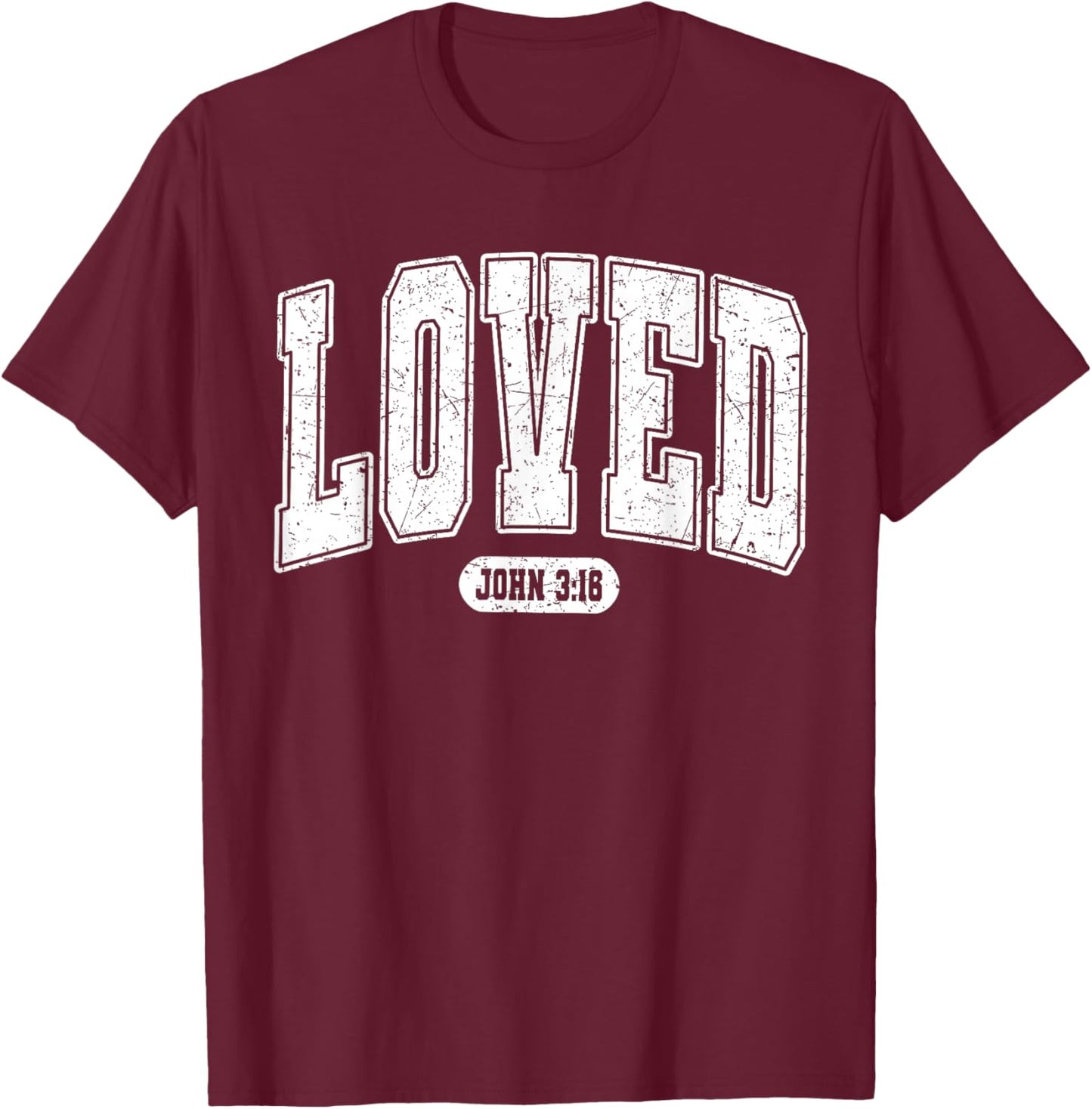 Loved Christian Faith Heart Valentines Day Men Women Kids T-Shirt - T-Shirt | Maroon