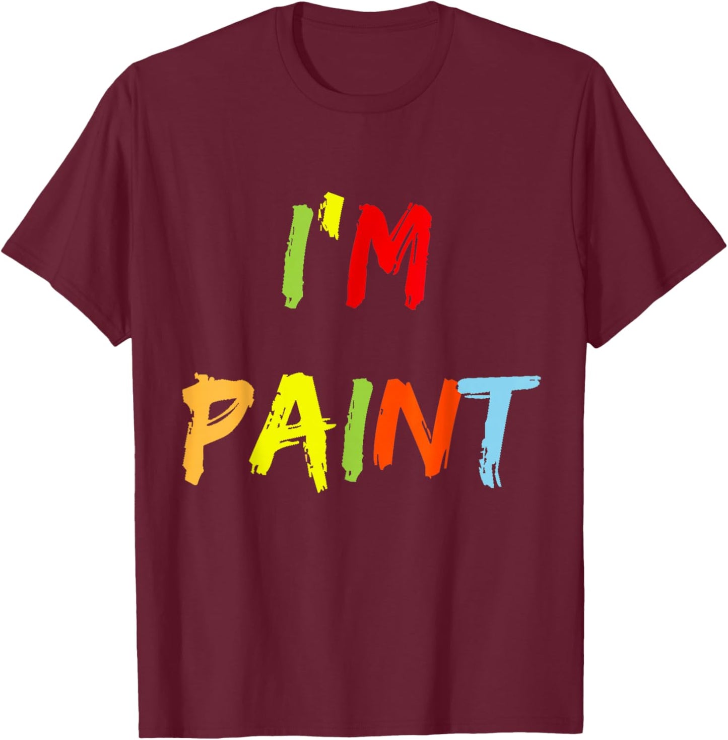 I Heart Love to Finger Paint I'm Paint Cute Couple Valentine T-Shirt - T-Shirt | Maroon