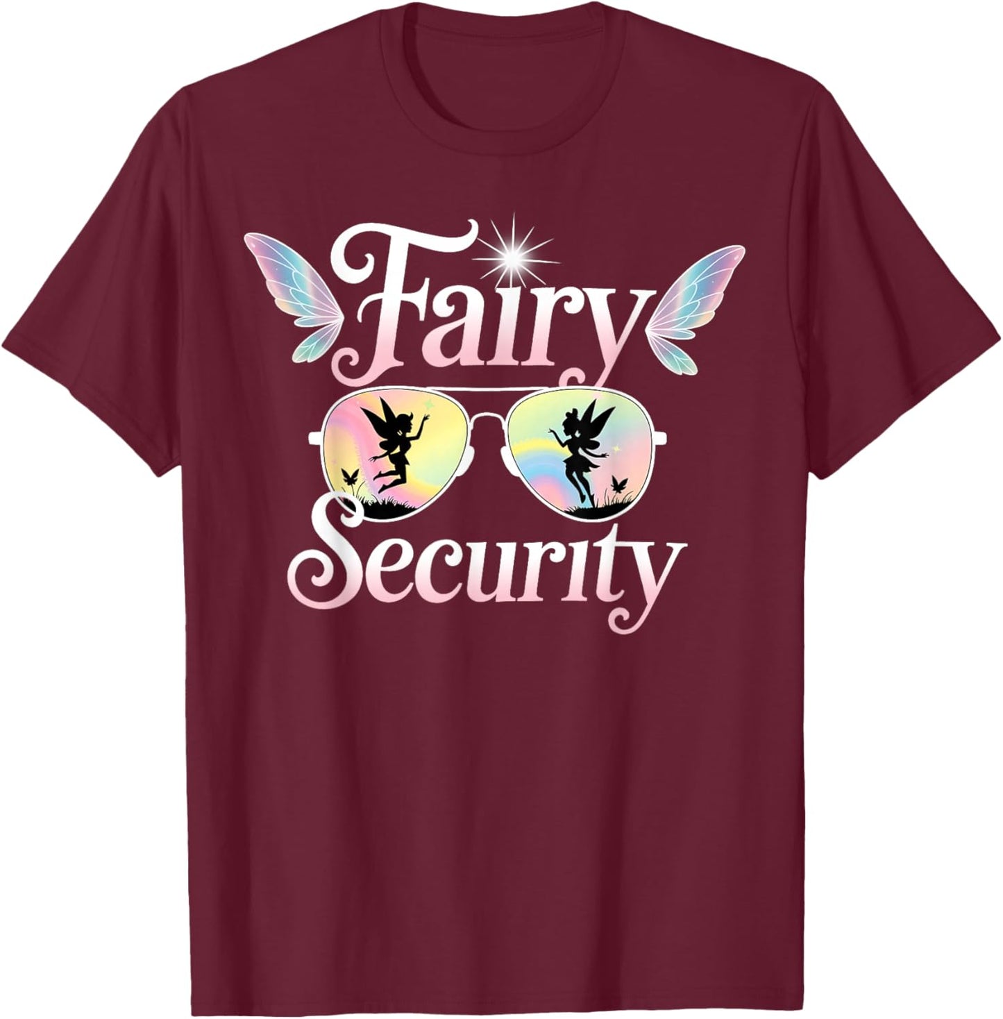 Fairy Security Funny Costume Fairy Security Men Women Kids T-Shirt - T-Shirt | Maroon