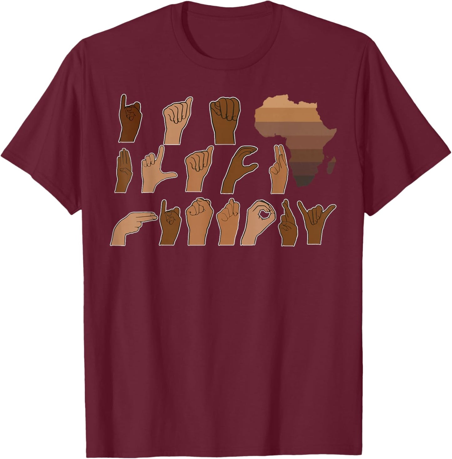 I Am Black History Month Sign Language ASL African Men Women T-Shirt - T-Shirt | Maroon