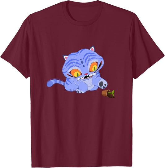Kpop Demon Hunters Halloween Derpy Playing with Plant Vase T-Shirt - T-Shirt | Maroon