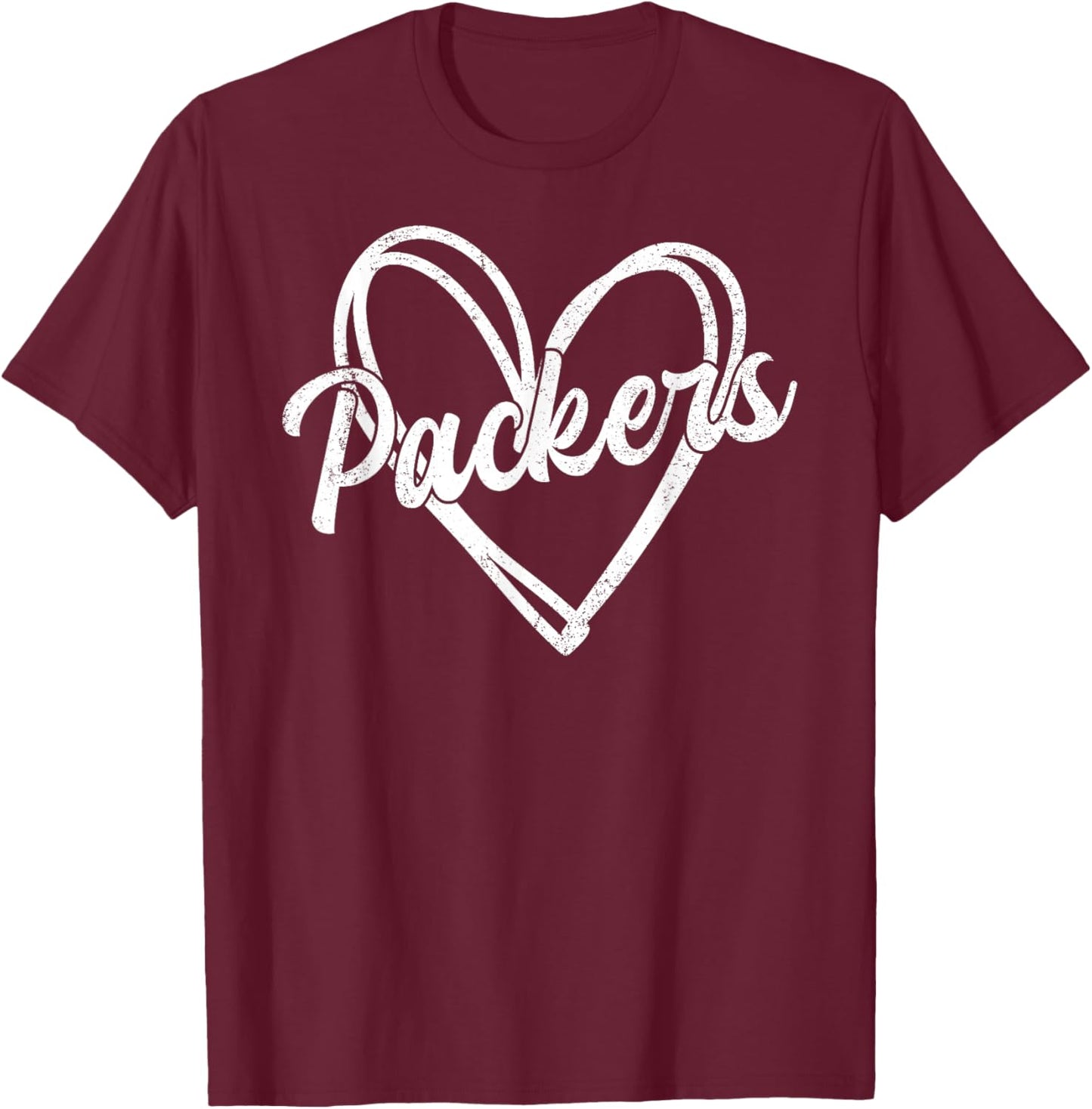 Retro Packers Vintage Heart T-Shirt - T-Shirt | Maroon