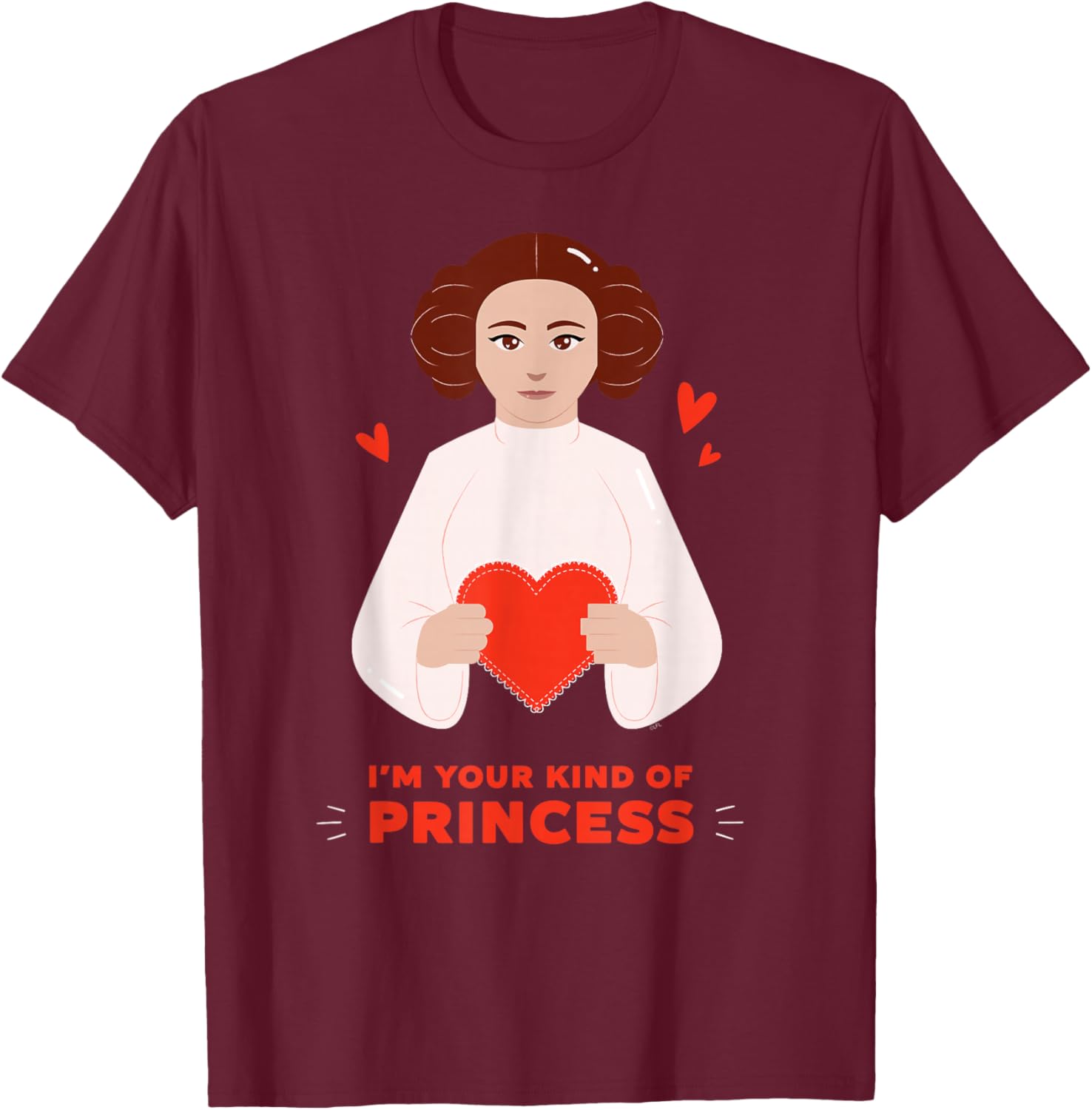 Star Wars Valentine's Day "I'm Your Kind of Princess" Leia T-Shirt - T-Shirt | Maroon