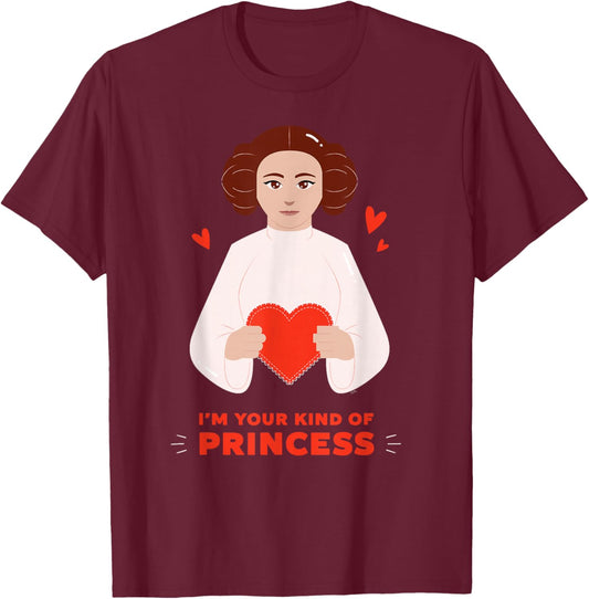 Star Wars Valentine's Day "I'm Your Kind of Princess" Leia T-Shirt - T-Shirt | Maroon