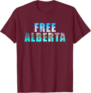 Free Alberta – Independence from Canada 2026 Lake (Black) T-Shirt - T-Shirt | Maroon