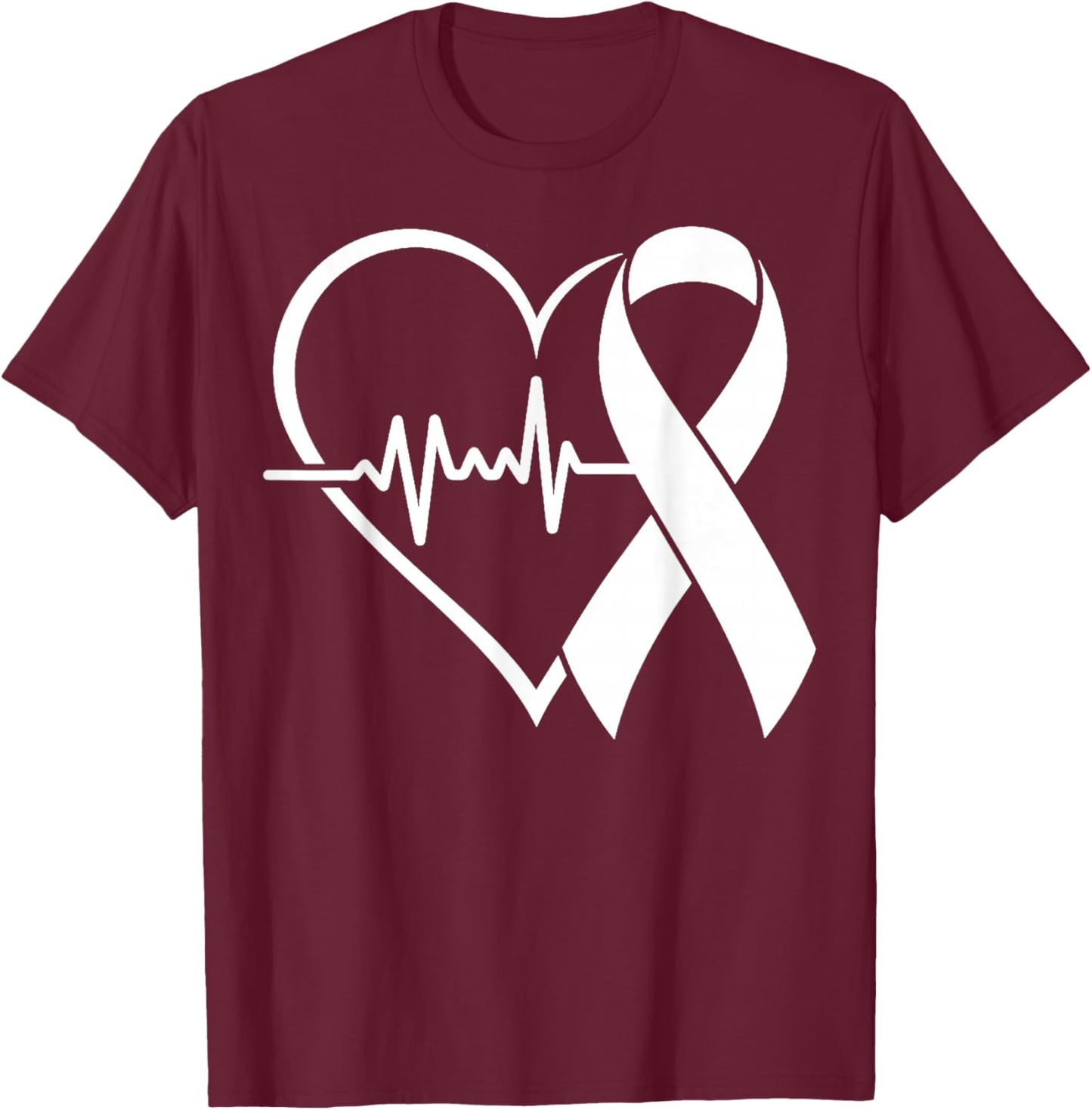 American Heart Disease Awareness Month Ribbon Go Red Heart T-Shirt - T-Shirt | Maroon