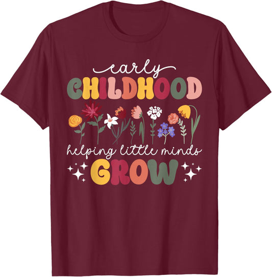 Groovy Early Childhood Teacher Early Childhood Education T-Shirt - T-Shirt | Maroon