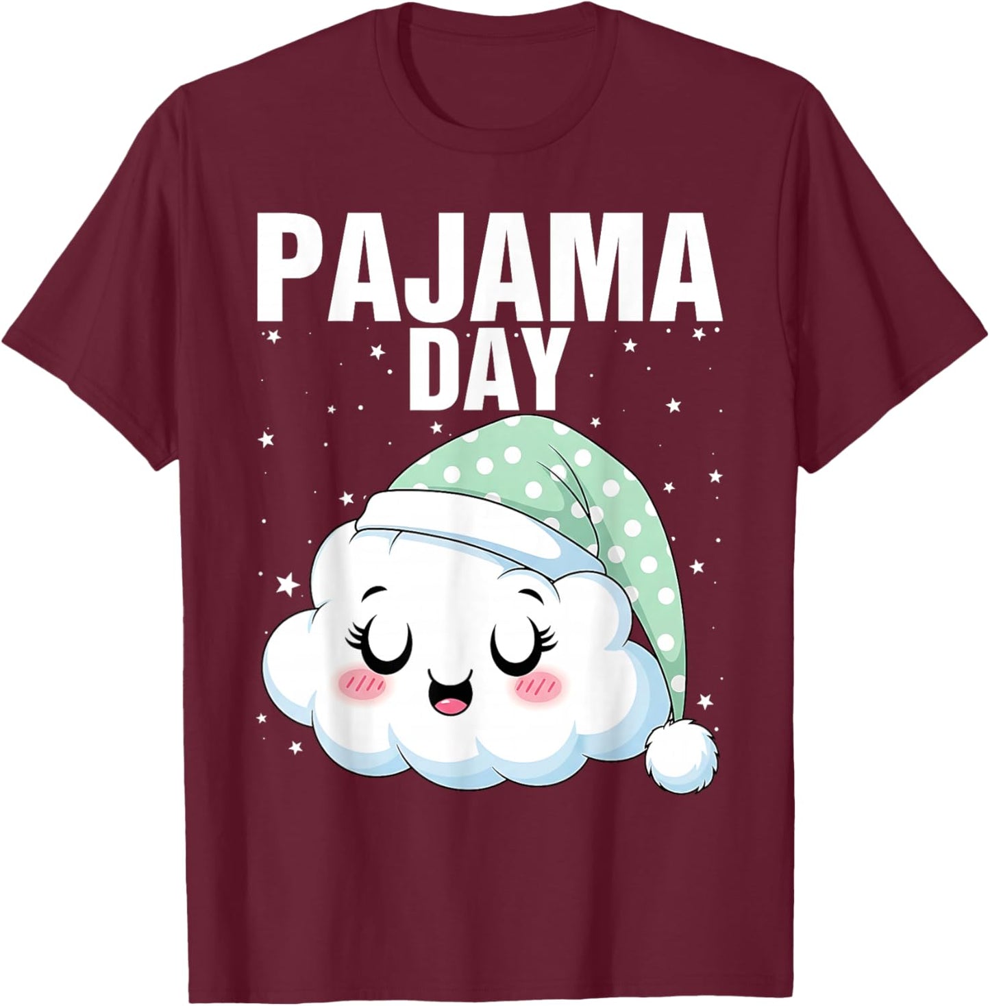 Pajama Day School Spirit Week Fun Cloud Teacher Student Cute T-Shirt - T-Shirt | Maroon