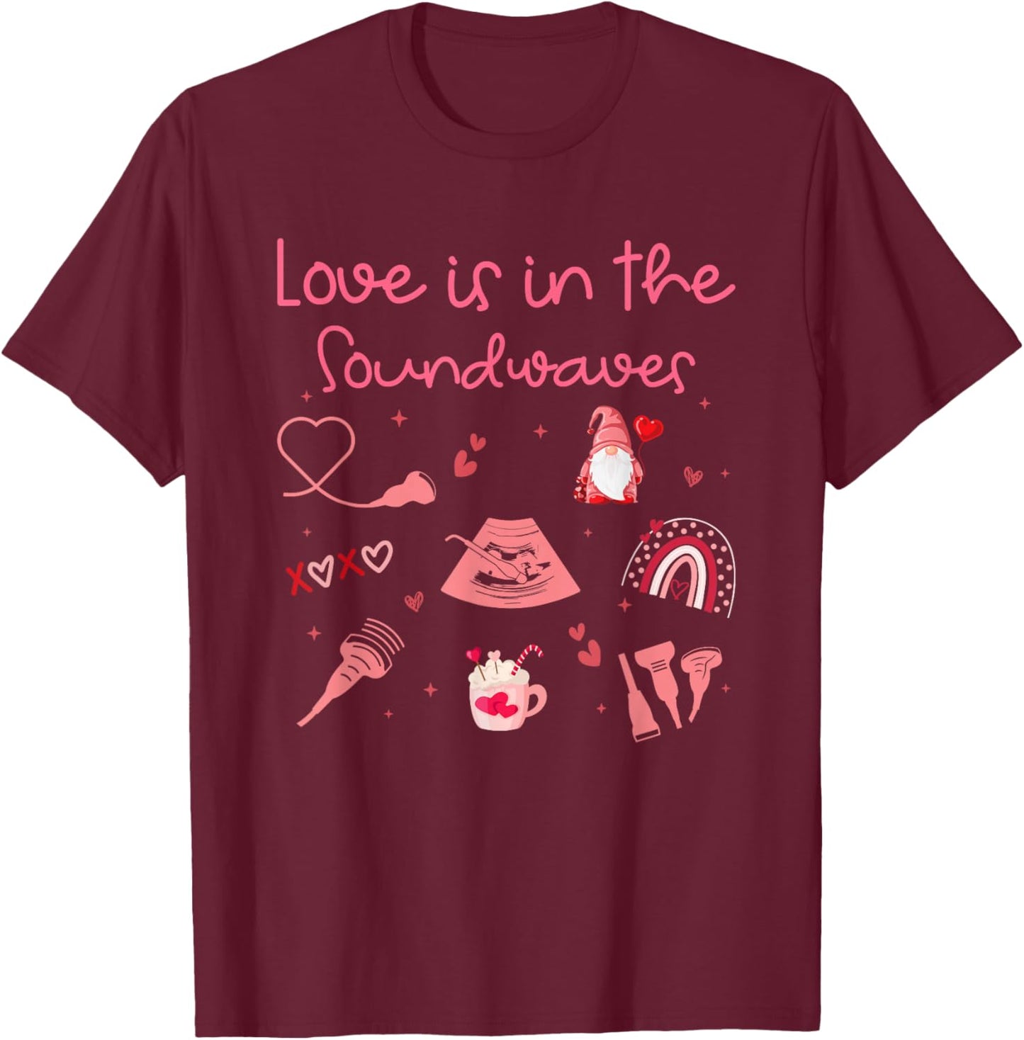 Ultrasound Technologist Valentine Sonographers, RDMS, RVT T-Shirt - T-Shirt | Maroon